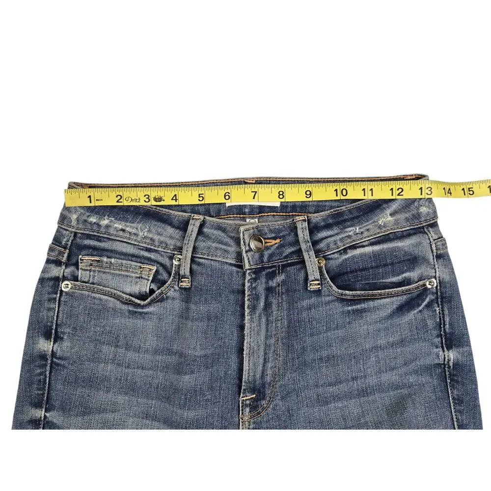 Good American Good Legs High Rise Pom Pom Skinny Jeans Size 27 4 Blue
